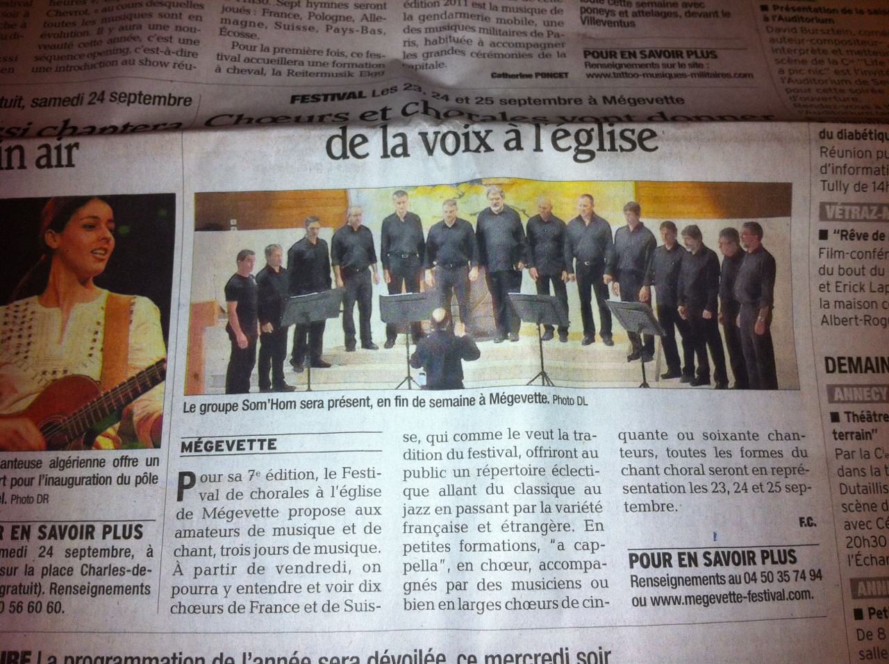 Le Dauphiné Libéré, le 21 septembre 2011